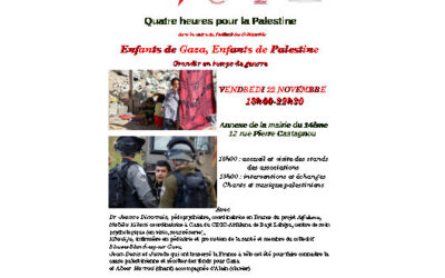 22/11 à partir de 18h Soirée Enfants de Gaza, Enfants de Palestine